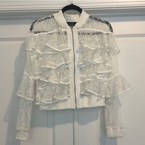 Akira Ruffle Lace Jacket | S | white
